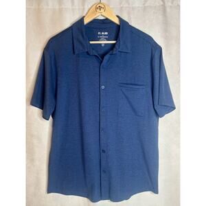 01.Algo Performance Blue Button Up Shirt XL Quick Dry Stretch UPF 40